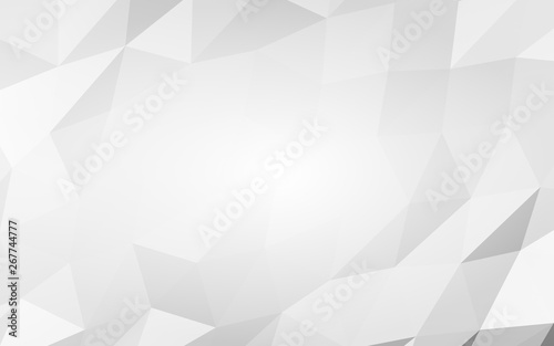 White abstract background. Lowpoly backdrop. Crumpled paper. 3D illustration