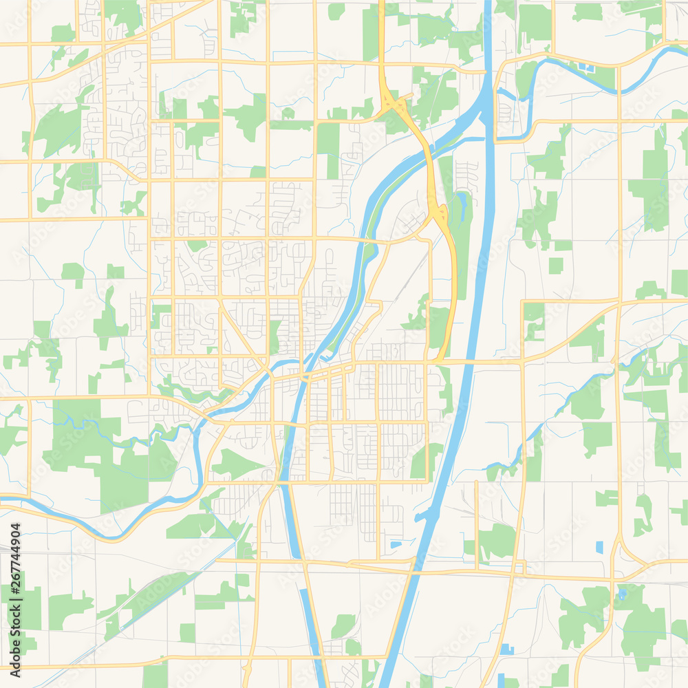 Empty vector map of Welland, Ontario, Canada