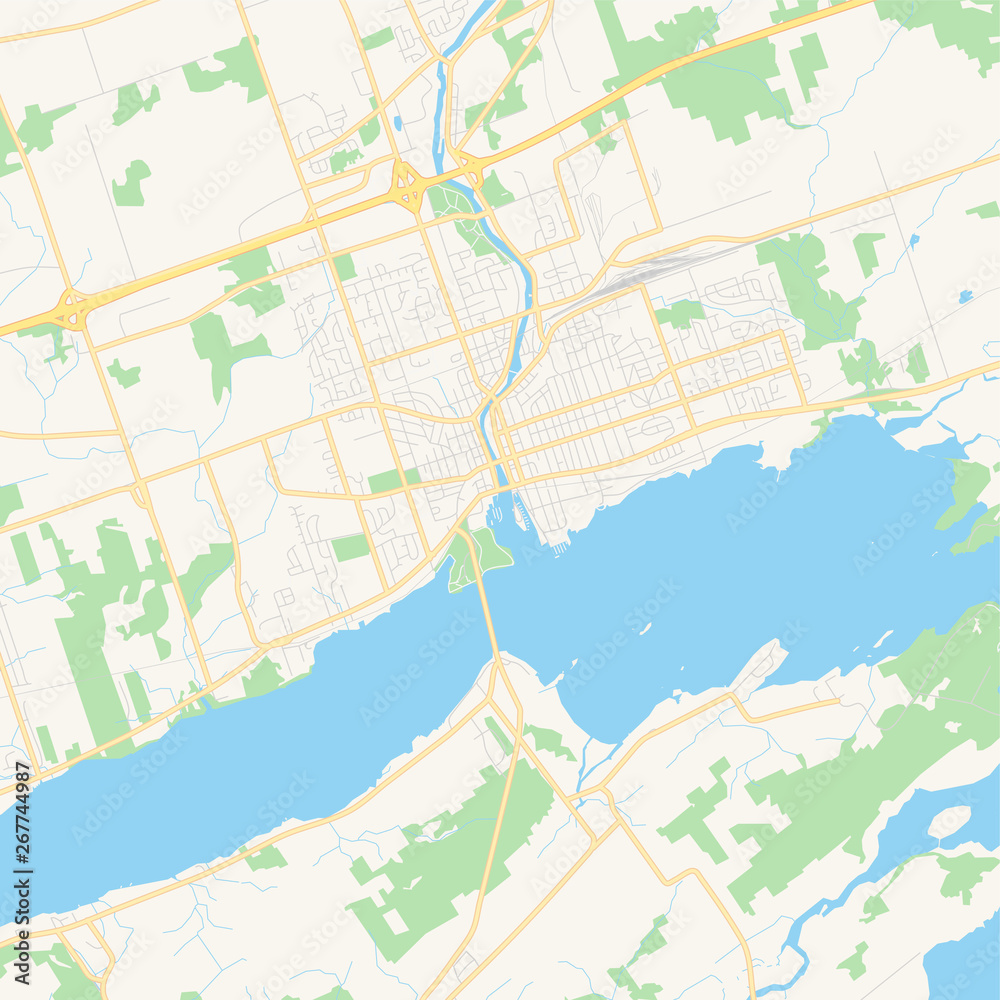 Empty vector map of Belleville, Ontario, Canada