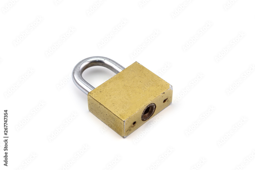 Old Padlock isolated on white Old Padlock isolated on white
