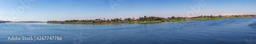 Panorama of the Nile in Luxor, seen from the right bank