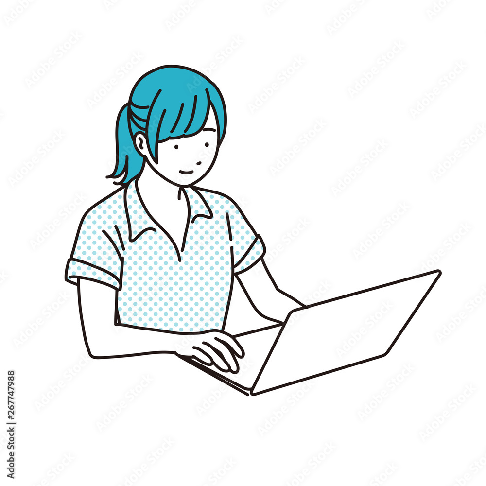 パソコンで仕事をする女性 パソコンで仕事をする女性