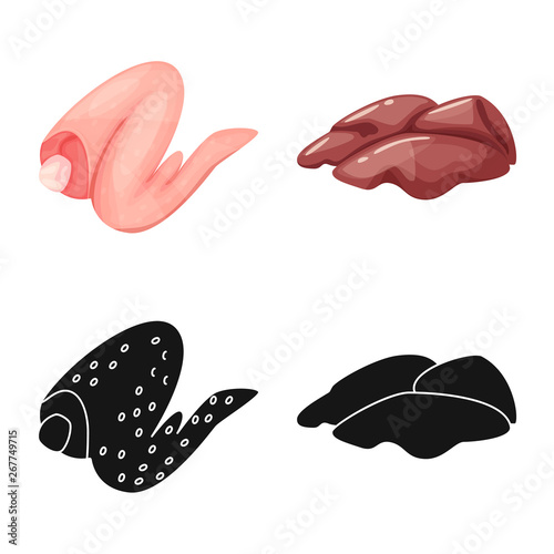 Isolated object of product and poultry logo. Collection of product and agriculture    stock symbol for web.
