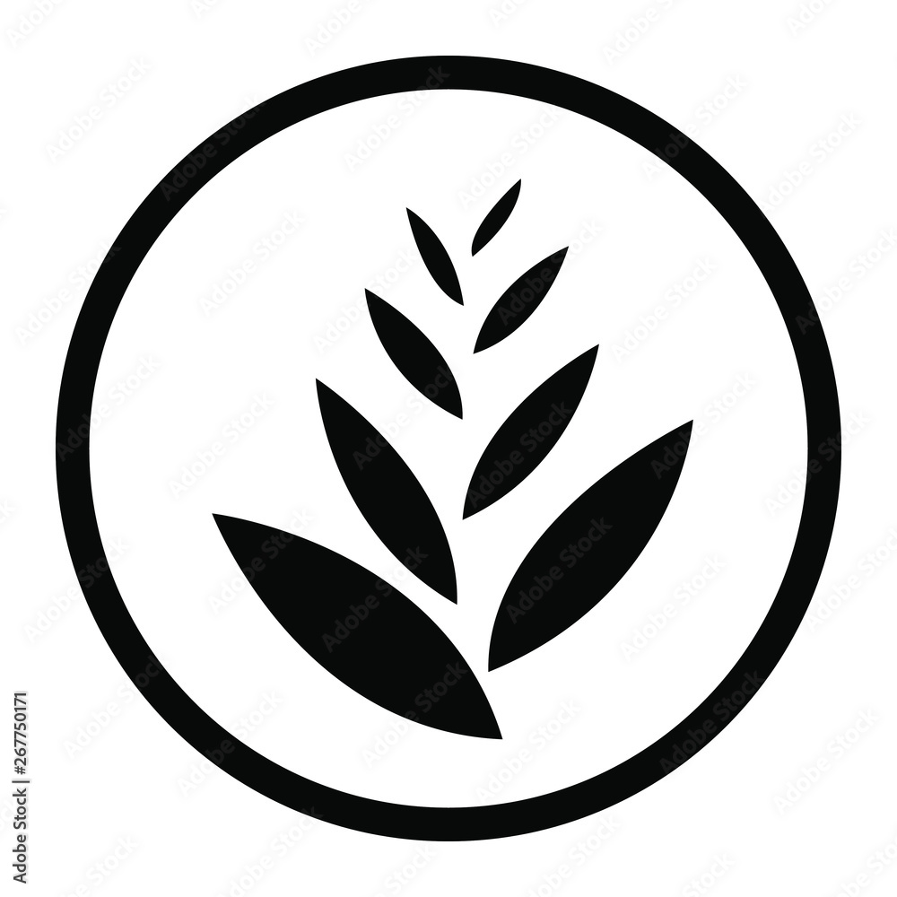 Eco environment electric vector icon. branch with leafs decorative icon illustration Eco environment electric vector icon. branch with leafs decorative icon illustration