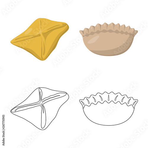 Isolated object of products and cooking icon. Set of products and appetizer stock vector illustration.