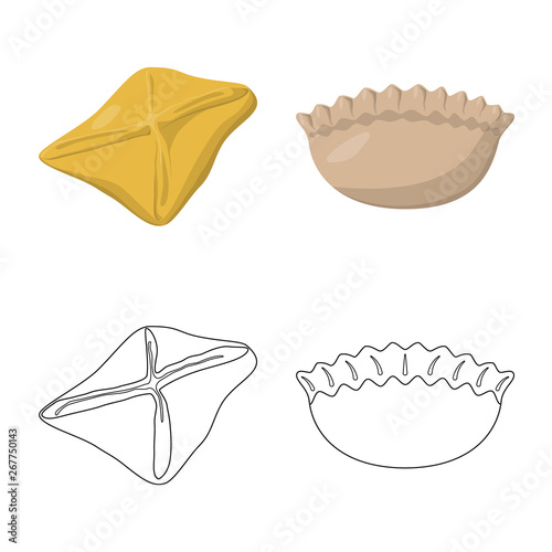 Isolated object of products  and cooking icon. Set of products  and appetizer stock vector illustration.