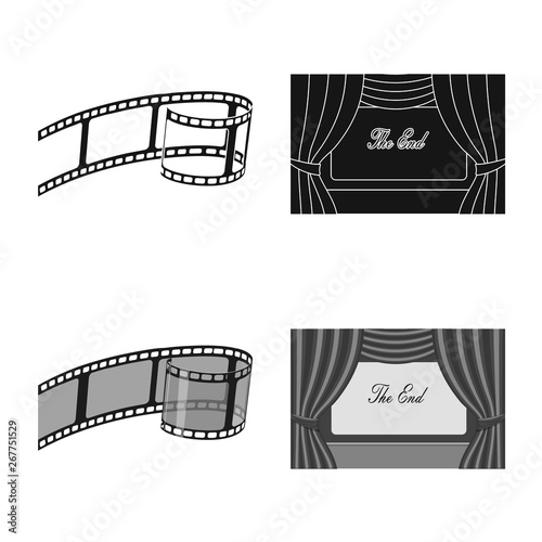Vector design of television and filming icon. Collection of television and viewing vector icon for stock.