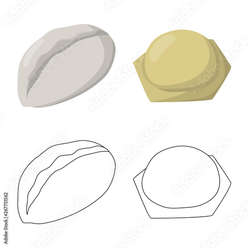 Vector design of products  and cooking icon. Set of products  and appetizer vector icon for stock.