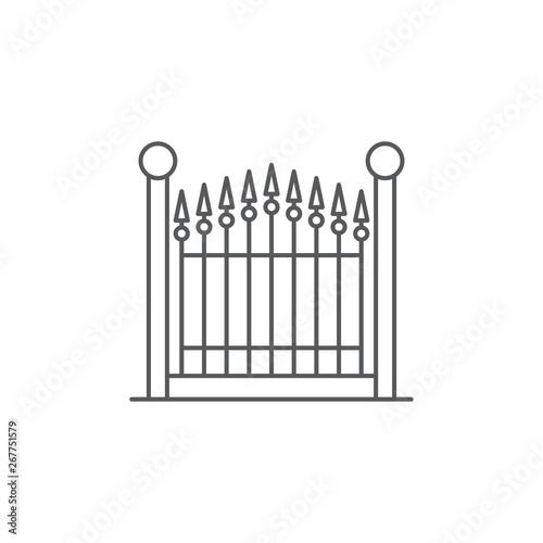 decorative gate vector icon concept, isolated on white background