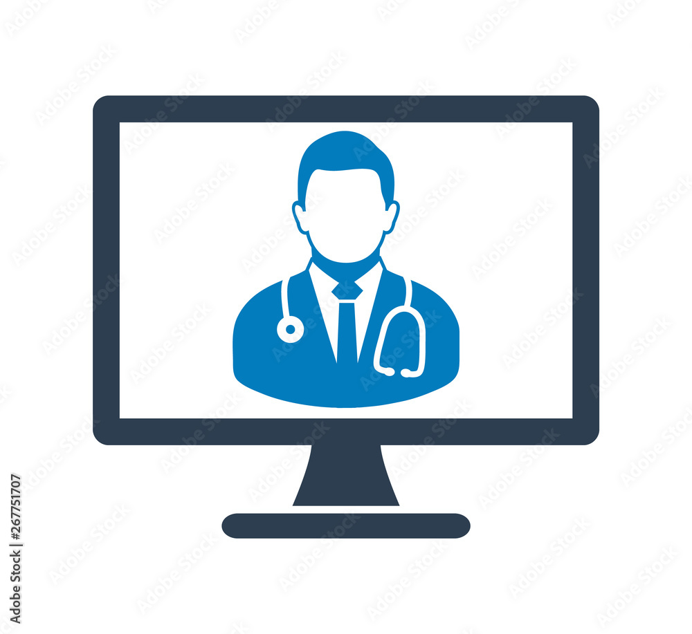 Online Doctor Icon. Flat style vector EPS. Online Doctor Icon. Flat style vector EPS.