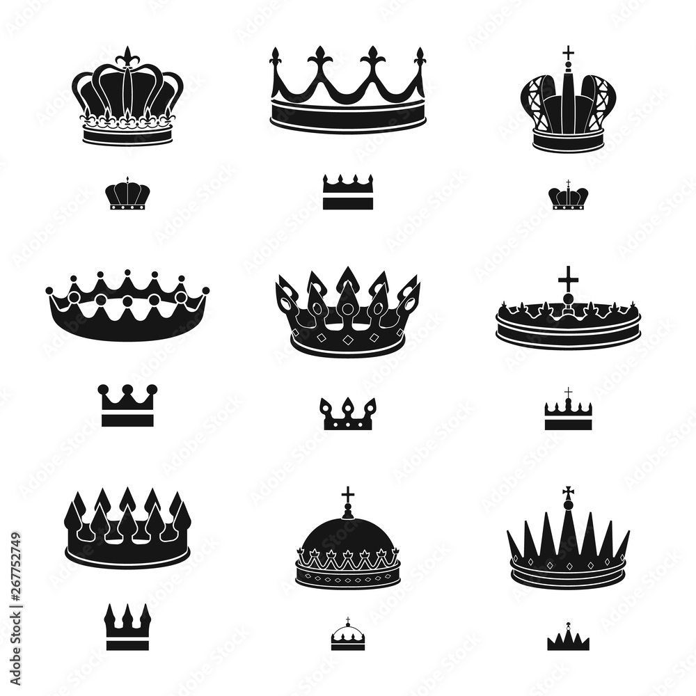 Vector illustration of king and majestic icon. Set of king and gold stock vector illustration. Vector illustration of king and majestic icon. Set of king and gold stock vector illustration.
