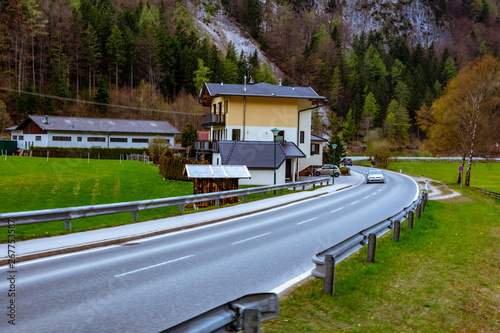 landscape photo of a road on the alps mountain in Austria photo