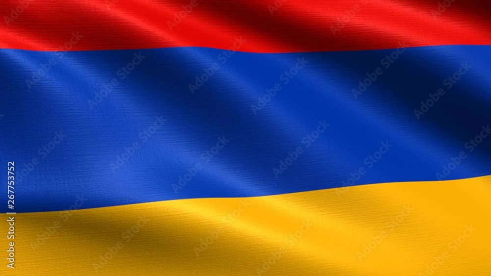 Realistic flag of Armenia, Seamless looping with highly detailed fabric texture, 4k resolution Realistic flag of Armenia, Seamless looping with highly detailed fabric texture, 4k resolution