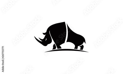 Photo big rhino logo vector
