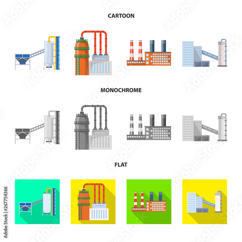 Vector design of production and structure logo. Set of production and technology vector icon for stock.