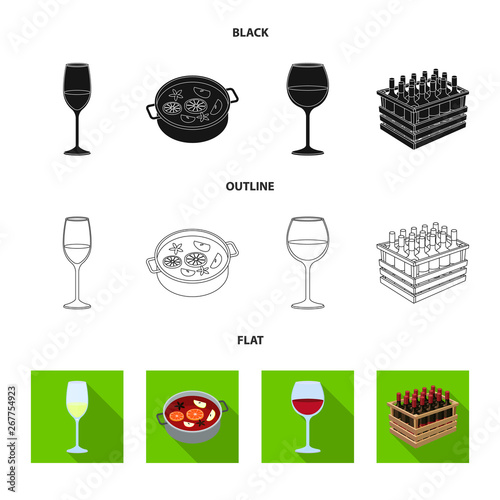Isolated object of farm and vineyard symbol. Set of farm and product vector icon for stock.