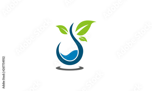 water and leaf logo