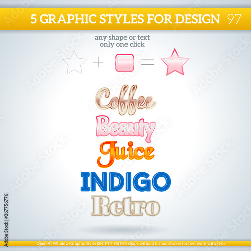 Set of Various Graphic Styles for Design.