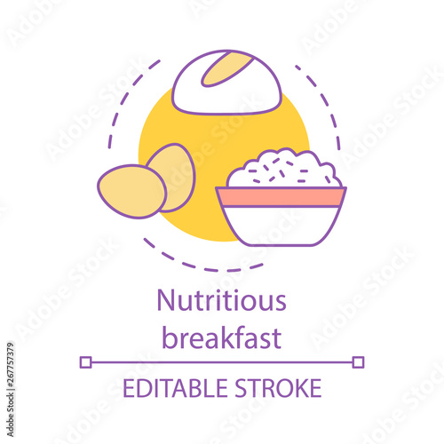 Nutritious breakfast concept icon