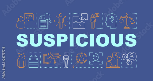 Suspicious word concepts banner