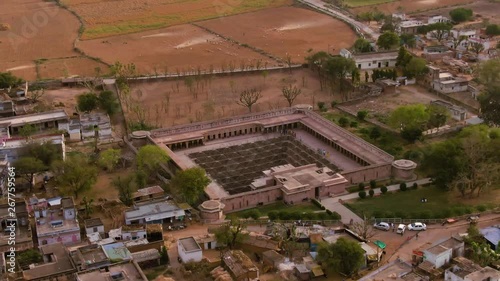 Chand Baori stepp well, Abhaneri, India, 4k aerial drone footage