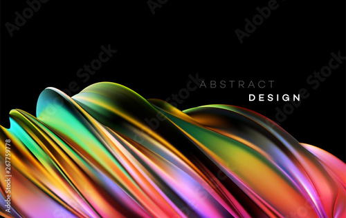 Color Flow Abstract shape poster design. Vector illustration