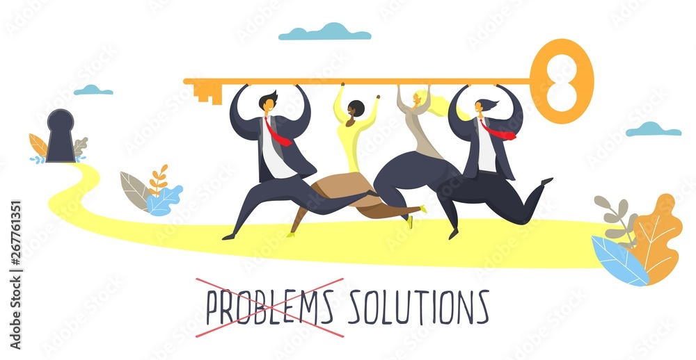 Business solution vector concept for web banner, website page