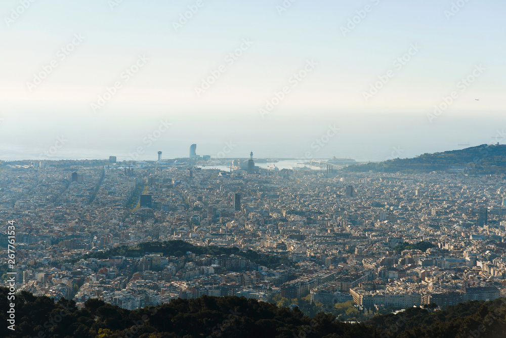 panoramic city and sea view