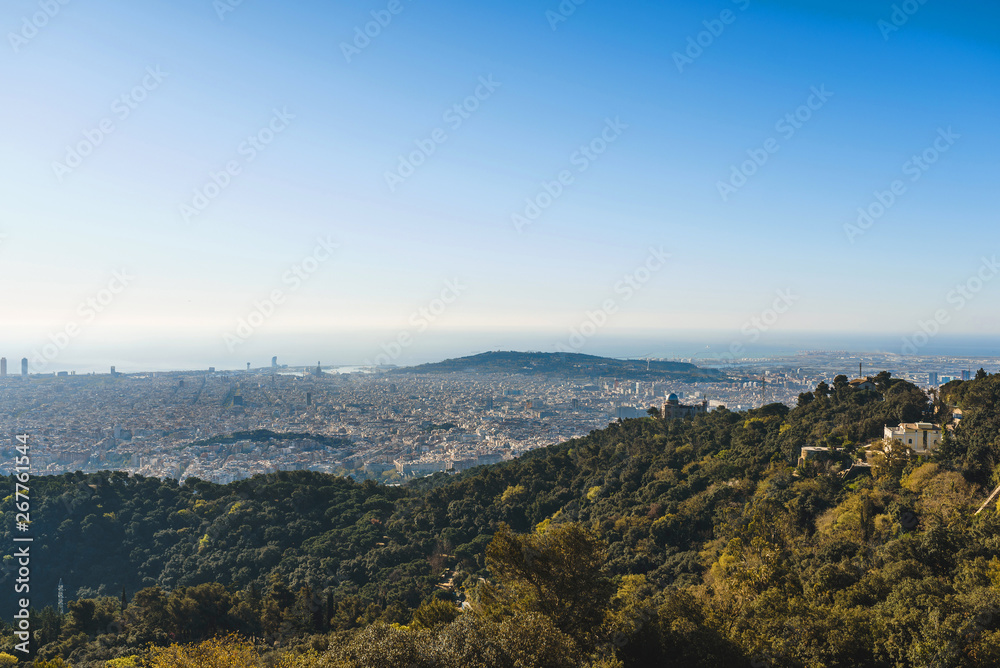 panoramic view on barcelona