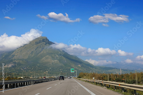 The road to Palermo, Italy