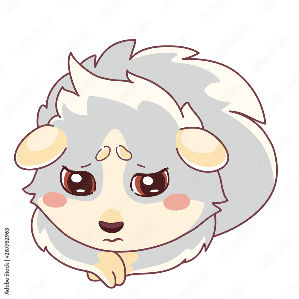 Emoji with a sad cavy, Sad emoticon. Emoji with a sad cavy, Sad emoticon.