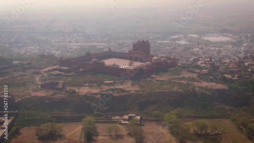 Fatehpur Sikri Abkbar's residence, India, 4k aerial photo