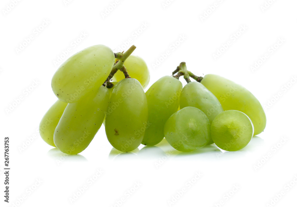 Green grape isolated on white background