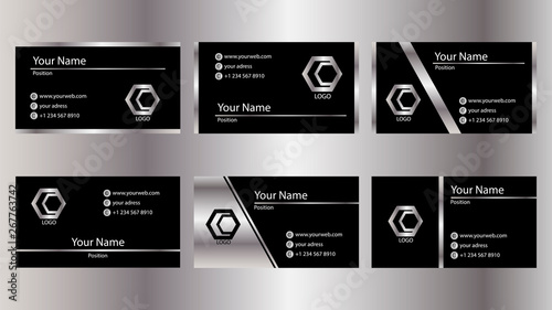 business cards with silver elements 90\50 mm