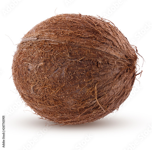 coconut nut isolated on white background clipping path