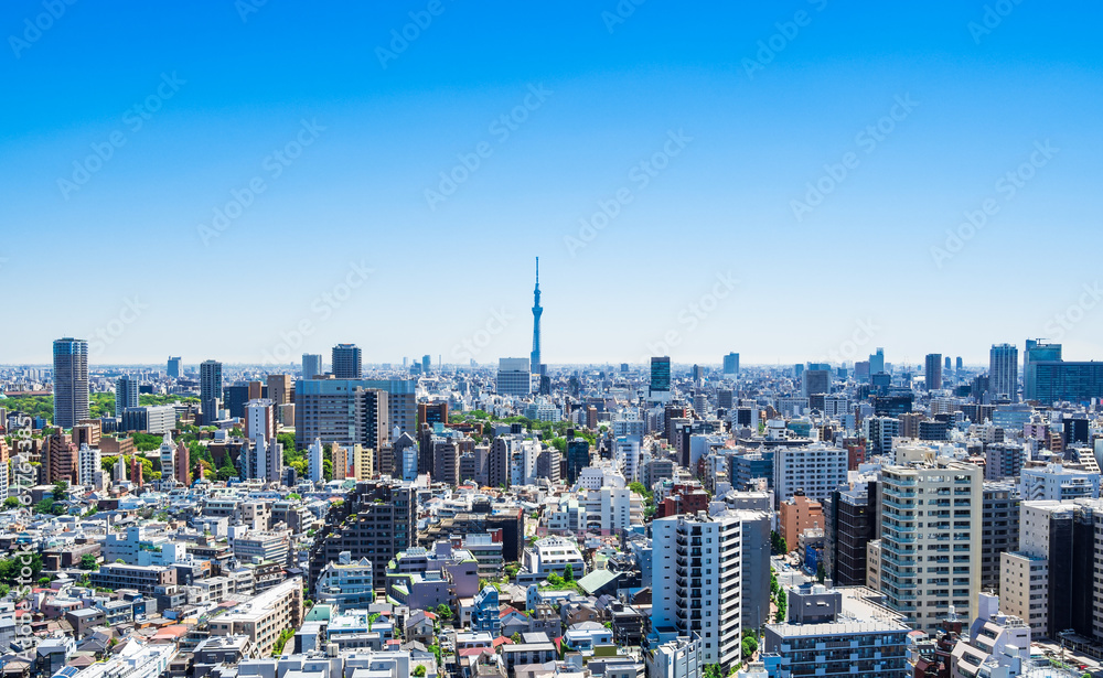 東京 青空と都市風景