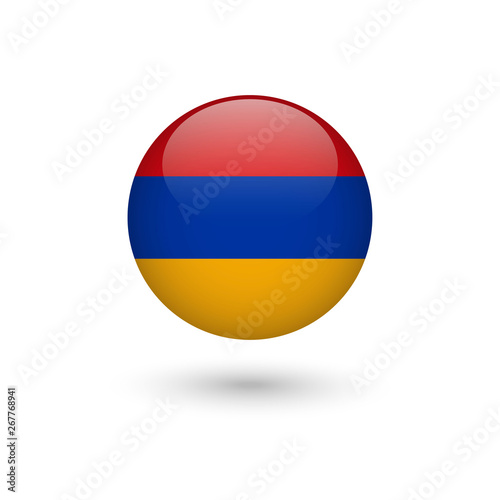 Free Download Armenia flag round glossy - GFXLoad