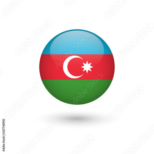 Free Download Azerbaijan flag round glossy - GFXLoad