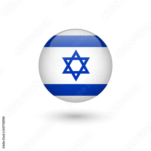 Israel flag round glossy