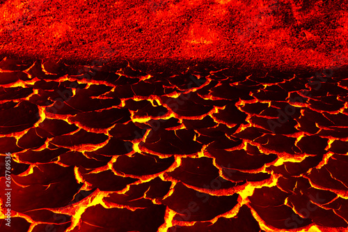 The surface of the lava, The red crack stage for background