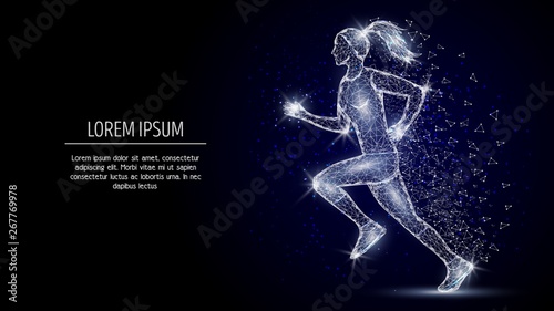 Sport concept vector polygonal art style illustration