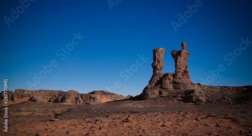 Abstract Rock formation at Tamezguida in Tassili nAjjer national park, Algeria