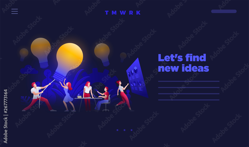 Find and hunt new ideas concept web site design template Find and hunt new ideas concept web site design template