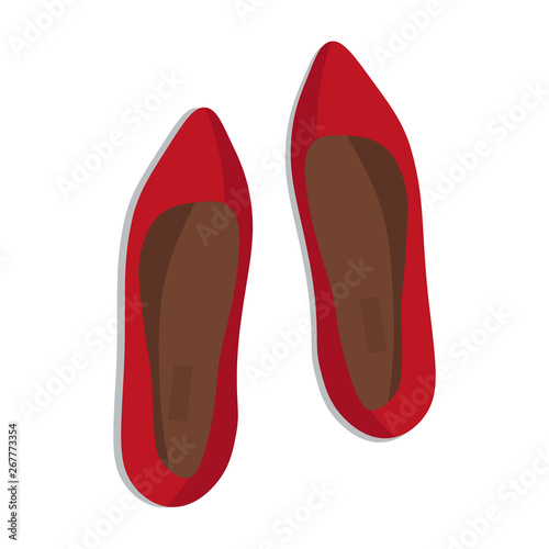Womens classic Shoes on white background. Vector illustration.