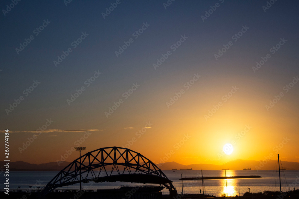 Naklejka premium Sunset Over stadium in Athens Greece