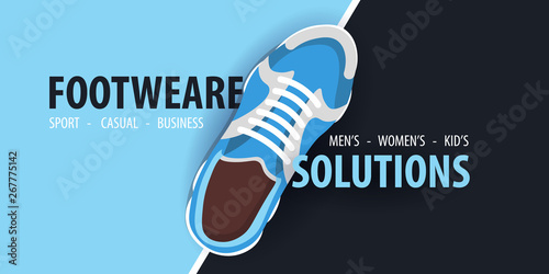 Modern banner template for Shoes Shop. Vector Illustration.