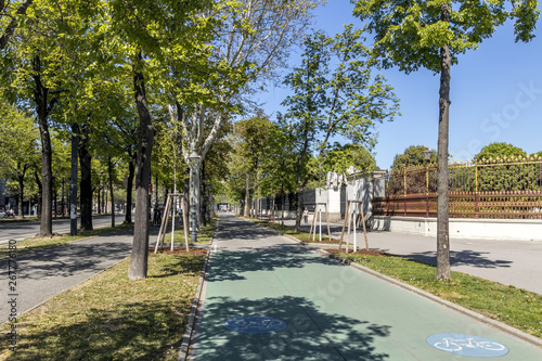 Photography Bike or cycling path in the city.