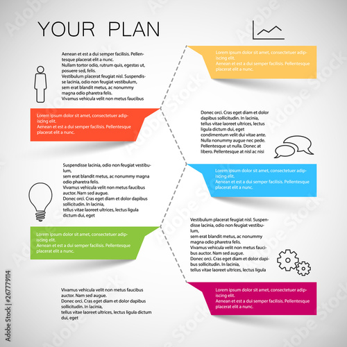 Vector Infographic Template with pointers for text on line