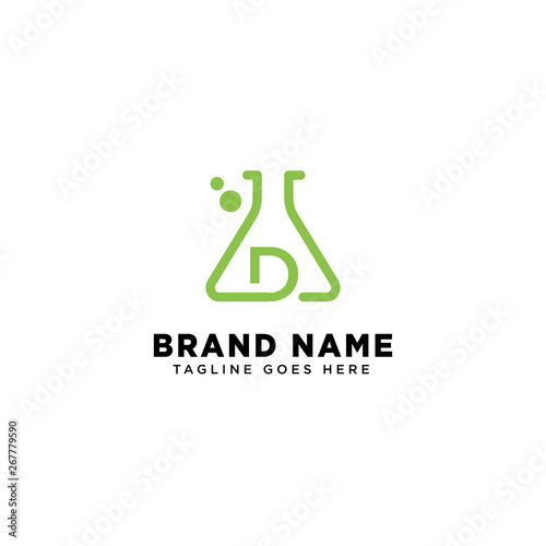 initial d molecular dna logo design template vector illustration icon element