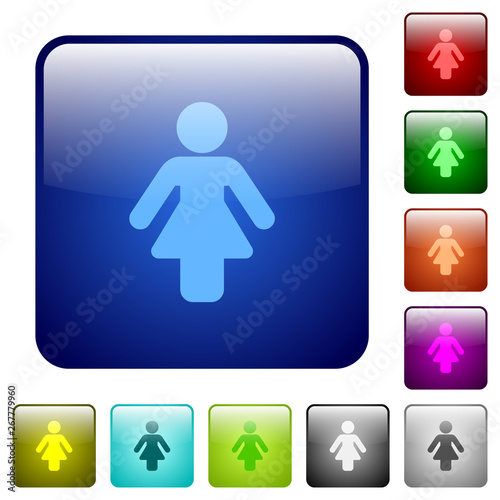 Female sign color square buttons